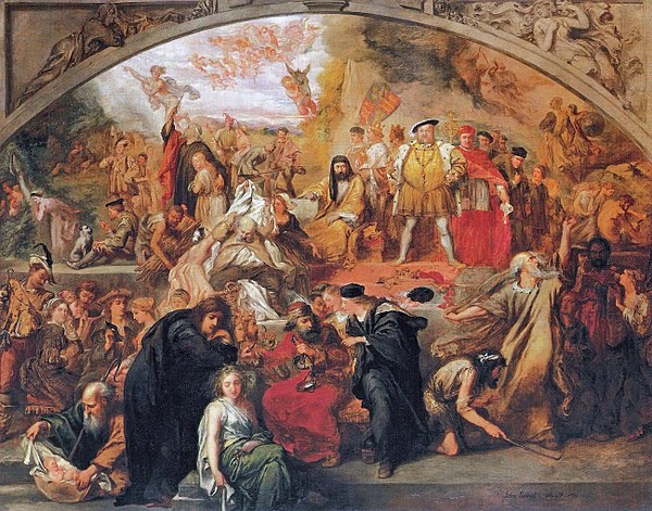 Sir John Gilbert's 1849 painting: The Plays of Shakespeare, containing scenes and characters from several of William Shakespeare's plays