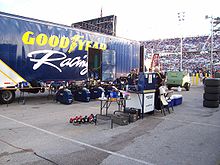 Goodyear trailer at a NASCAR Nationwide Series race GoodyearTrailerMilwaukeeMile.jpg