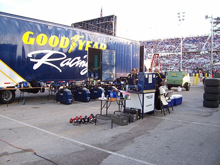Goodyear trailer at a NASCAR Nationwide Series race