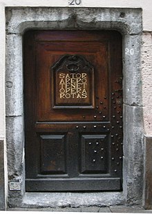 Sator form of the square on a door in Grenoble, France Grenoble - Sator 01.jpg
