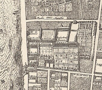 La rue des Petits-Augustins sur le plan de Paris de Gomboust, publié en 1652.