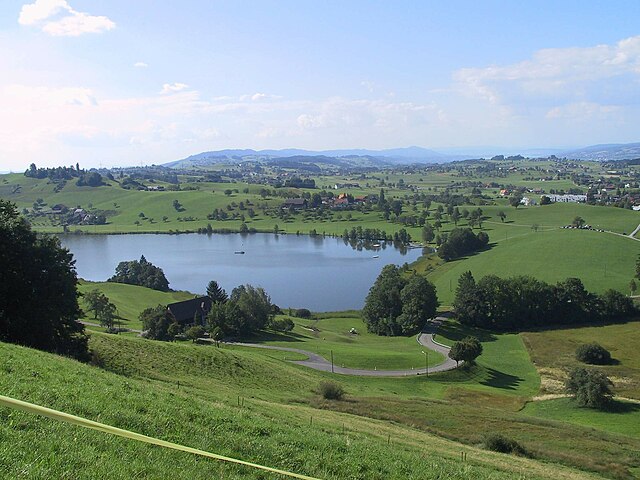 Hüttnersee (Hütten lake) on the Zimmerberg plateau