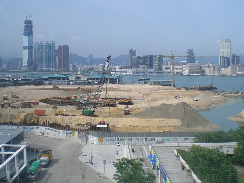 File:HK City Hall Views Victoria Harbour Land Reclamation Construction Site n Central Public Pier 9 n Kln.JPG