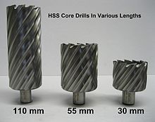 HSS Core Drills in various sizes HSS Core drills.jpg