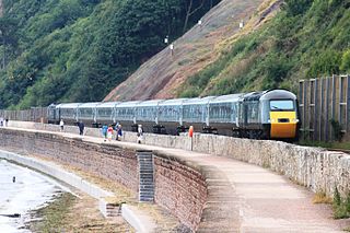 South Devon Railway sea wall Sea wall on the south coast of Devon, England
