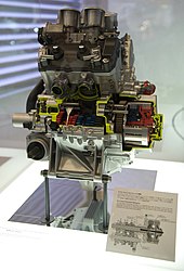 Honda VFR1200F engine with dual clutch transmission Honda VFR 1200F Dual Clutch Engine.jpg