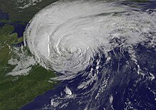 L'uragano Eliso, che ha colpito New York a fine agosto 2011, fotografato dallo spazio poco prima del suo landfall nella parte sud di Brooklyn.