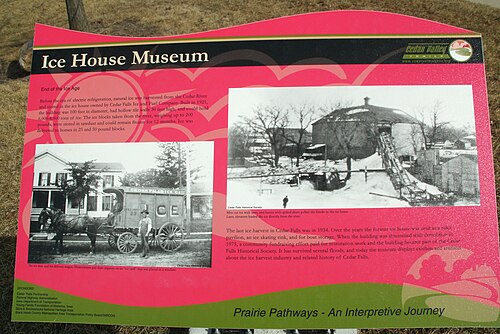 Information plaque located
outside of the Ice House Ice House Cedar Falls IA Plaque pic1.JPG