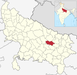 Location of Ayodhya district in Uttar Pradesh