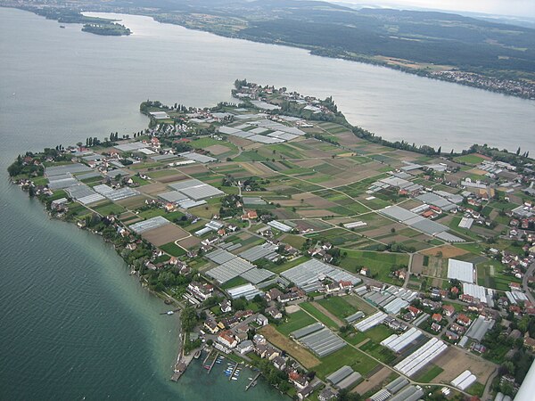 Aerial view of Reichenau Island