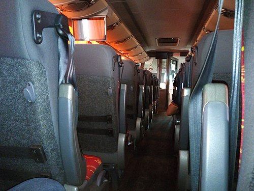 Interior of a Beninese common transport bus