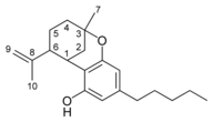 Hemijska struktura iso-CBN-tipa kanabinoida.