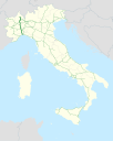 Italia - mappa autostrada A26