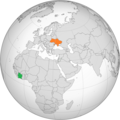   Ukraine / Україна   Ivory Coast / Кот-д'Івуар Українська: Україна і Кот-д'Івуар на карті. English: Ukraine and Ivory Coast locator map.
