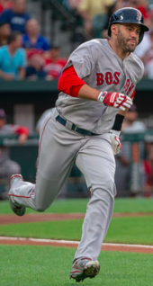 J. D. Martinez was the first player to reach 100 RBIs in the 2018 MLB season.