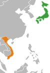 Location map for Japan and Vietnam.