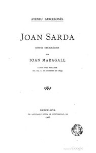 Joan Sardà de Joan Maragall (1900)