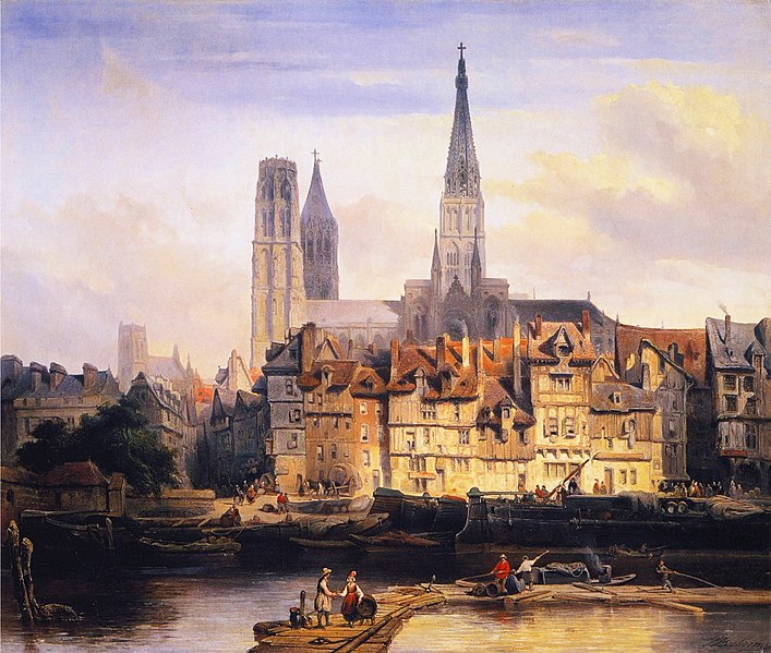 File:Johannes Bosboom - View of the Paris Quay and the Cathedral at Rouen.JPG