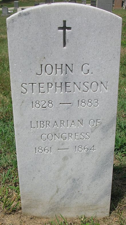 Headstone of John Gould Stephenson in the Congressional Cemetery, Washington DC