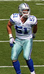 Sept. 26, 2010 - Houston, Texas, United States of America - Dallas Cowboys  linebacker Keith Brooking #51 walks to the sidelines during the game  between the Dallas Cowboys and the Houston Texans