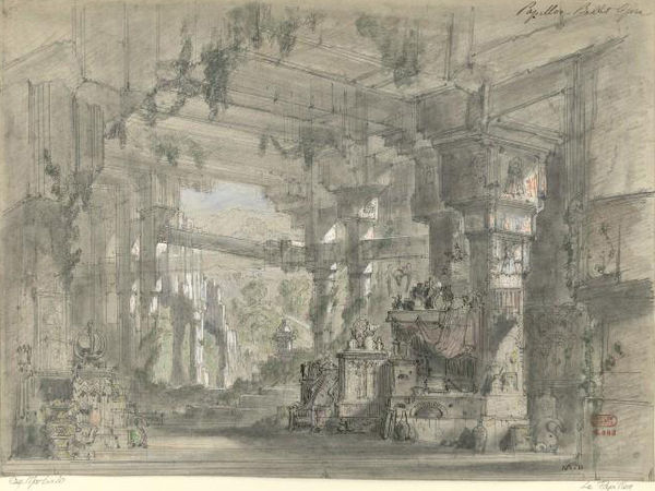 Design by Hugues Martin for Act 1 tableau 1 of Le papillon