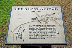 Historical marker of Lee's last attack April 9, 1865