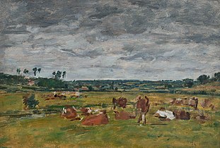 Patectoy dem jaftol Paysage avec vaches ~ 1881)