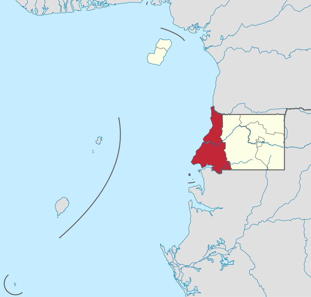 Провінція Літорал на мапі Екваторіальної Гвінеї.