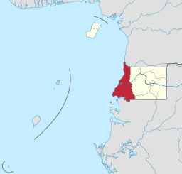 Provinsens läge i Ekvatorialguinea