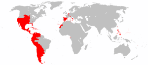 Карта колониальной экспансии Испанской империи