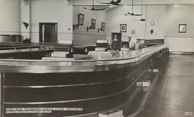 The bar of the Mildura Working Man's Club was noted in the Guinness Book of Records as the longest bar in the world until 1995 when it was removed dur