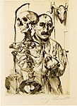 Der Künstler und der Tod (1916), etsning, 18x12cm. Kunsthalle Bremen.