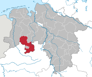 Lage des Landkreis Osnabrück in Niedersachsen (anklickbare Karte)