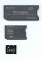 адаптери та Memory Stick Micro M2 (знизу)