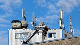 Antennas atop a concrete plant in Germany