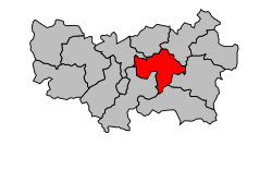 Kanton na mapě arrondissementu Mayenne
