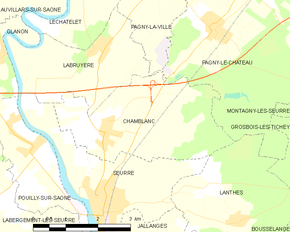Poziția localității Chamblanc