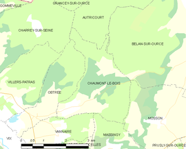 Mapa obce Chaumont-le-Bois