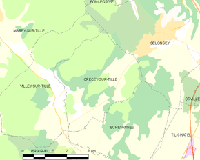 Poziția localității Crécey-sur-Tille