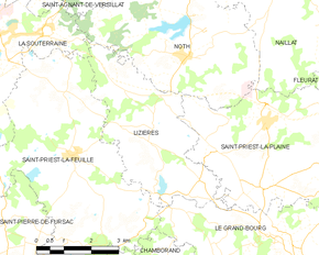 Poziția localității Lizières