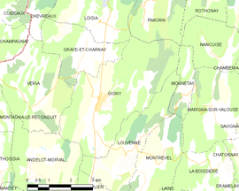 Mapa obce Gigny