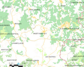 Mapa obce Mazet-Saint-Voy