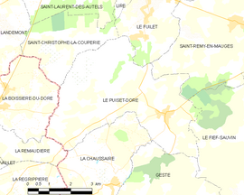 Mapa obce Le Puiset-Doré