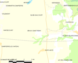 Mapa obce Braux-Saint-Remy