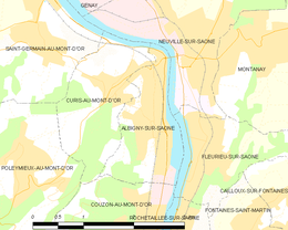 Albigny-sur-Saône - Localizazion