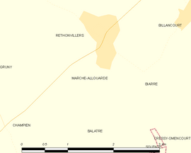 Mapa obce Marché-Allouarde