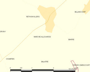 Poziția localității Marché-Allouarde