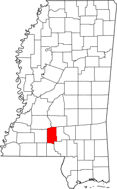 Map of Mississippi highlighting Lawrence County.svg