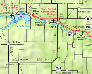 <span class="mw-page-title-main">Asherville, Kansas</span> Unincorporated community in Mitchell County, Kansas