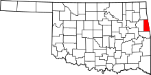 Harta e Adair County në Oklahoma